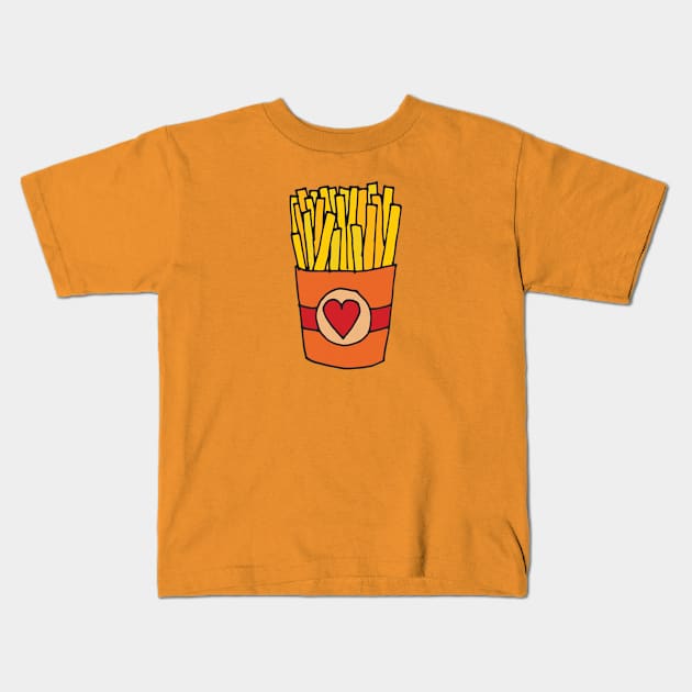 Fry Day I'm in Love | French Fries in a Heart Box Kids T-Shirt by gloobella